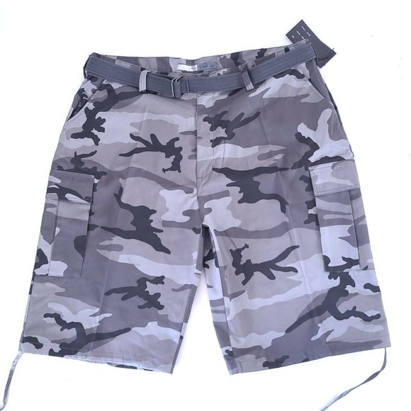 Regal Wear Men Gray Camo Cargo Shorts Streetwear Size 48 NWT - Picture 1 of 7